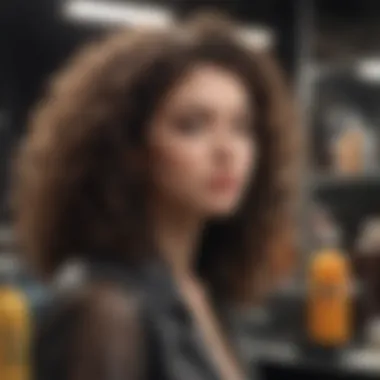 A variety of finished curly hair products on display