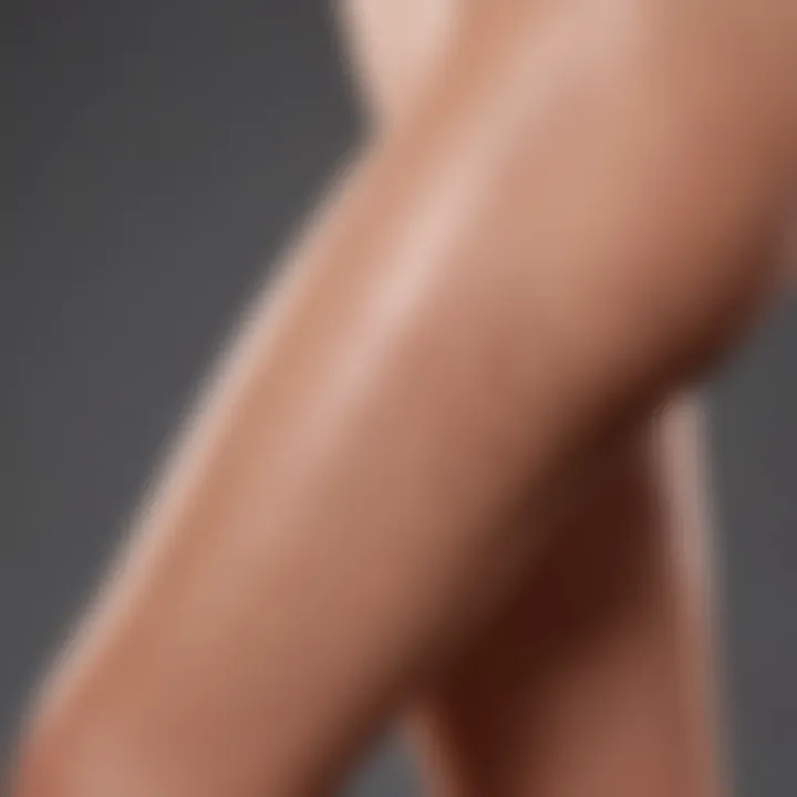 Close-up of smooth leg skin showcasing effective hair reduction techniques