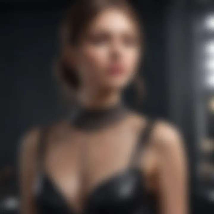 A collection of chic accessories that complement sheer tops.