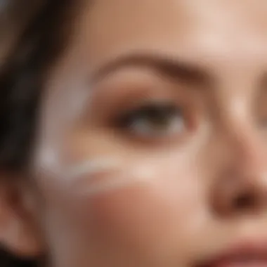 Close-up of SPF cream texture demonstrating its lightweight formulation