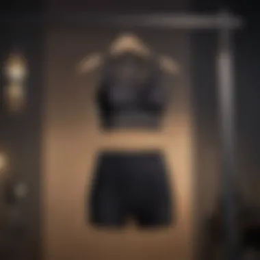 Stylish activewear set displayed on a hanger