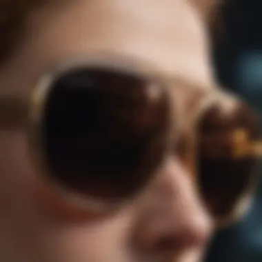 A close-up of innovative technology integrated within code sunglasses