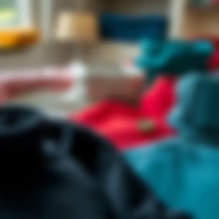 An array of fabric swatches showcasing various textures and colors for turtleneck shirts