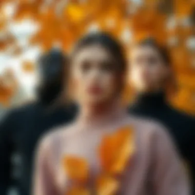 Seasonal Styles of Turtleneck Shirts Seasonal turtleneck styles arranged aesthetically with autumn leaves