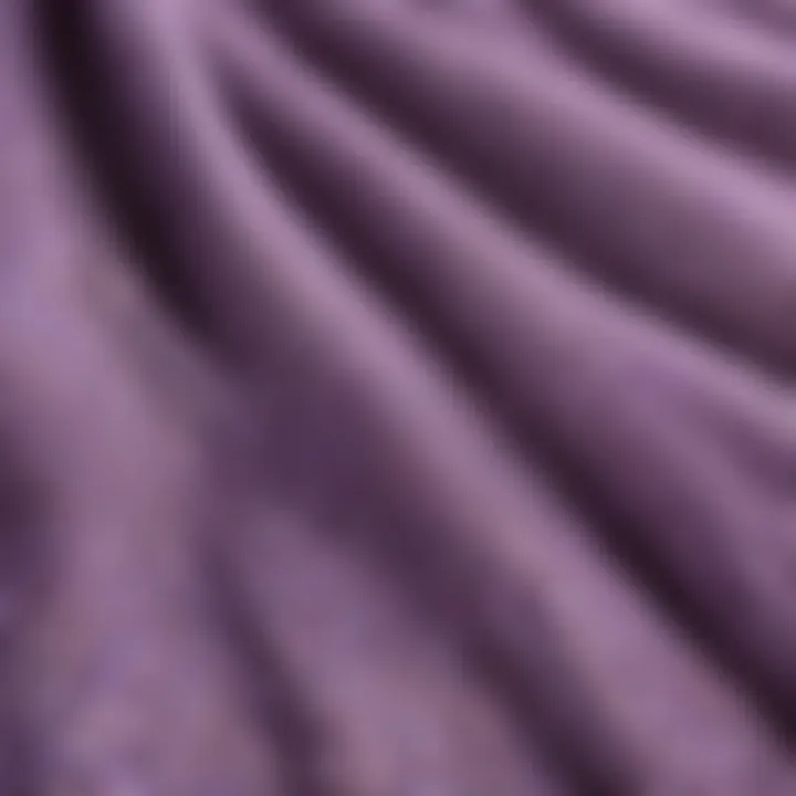 Close-up of lavender fishnet fabric showcasing its texture