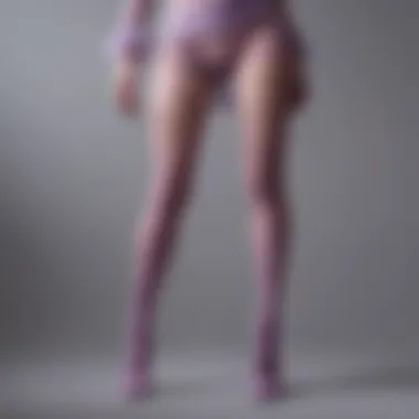 Fashion Ensemble with Lavender Fishnet Tights Fashionable ensemble featuring lavender fishnet tights