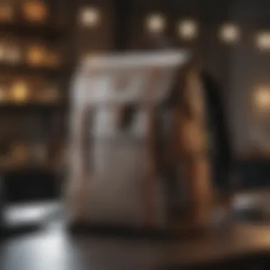 Stylish lightweight laptop backpack in a modern workspace