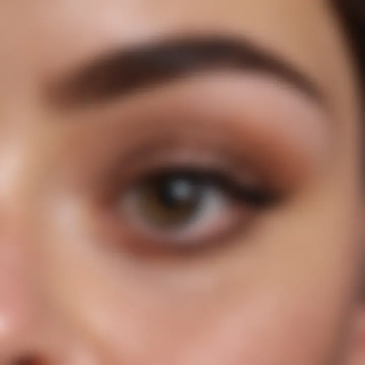 Before and after comparison of hooded eyes with mascara