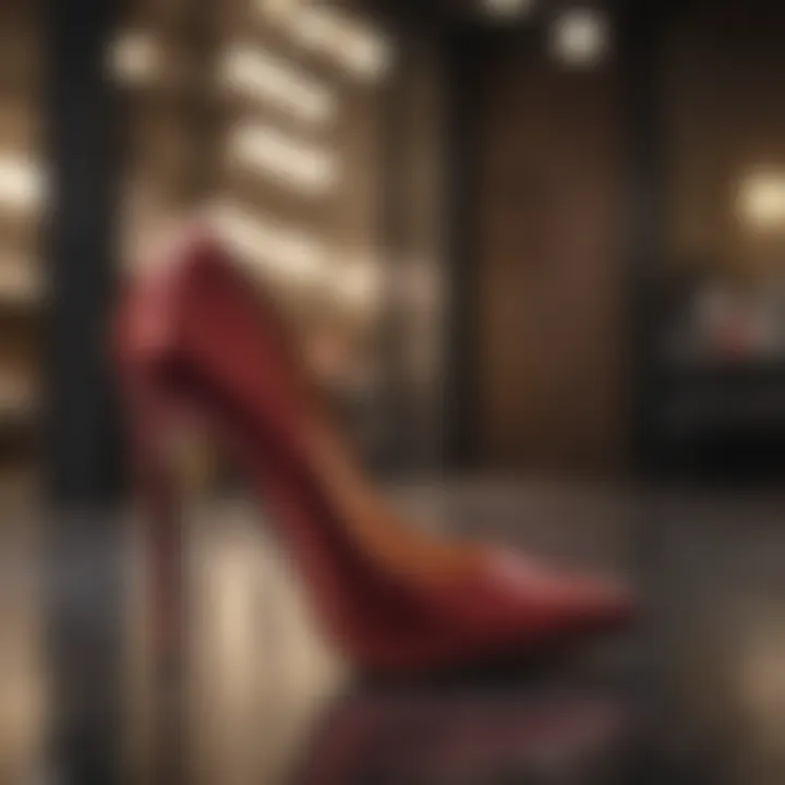 Fashionable shoes on sale in a boutique