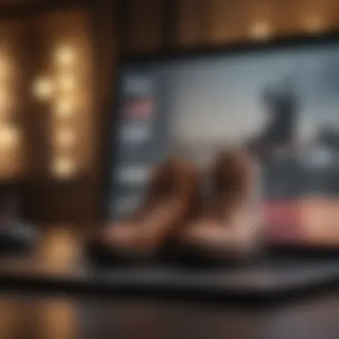 Laptop Displaying Coupon Codes for Footwear Laptop displaying coupon codes for footwear