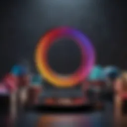 Colorful display of Up Circle beauty products