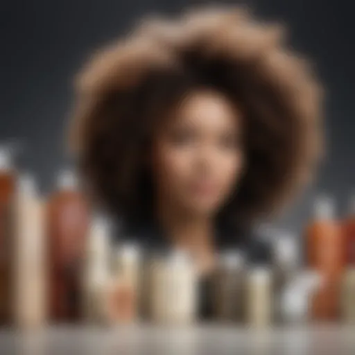 A selection of natural hair care products arranged artistically