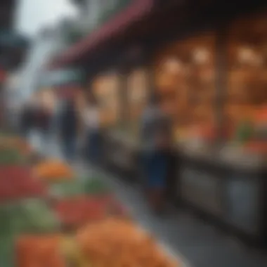 Exploring Local Food Sources A diverse market scene featuring local vendors selling fresh produce.