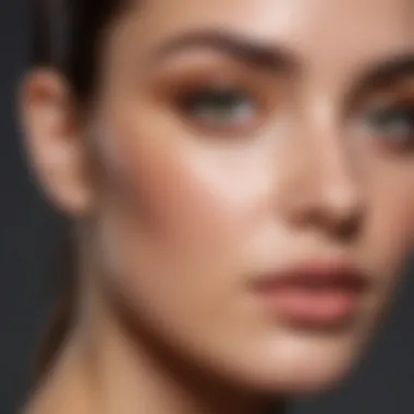 A flawless makeup look on a model with healthy, glowing skin.
