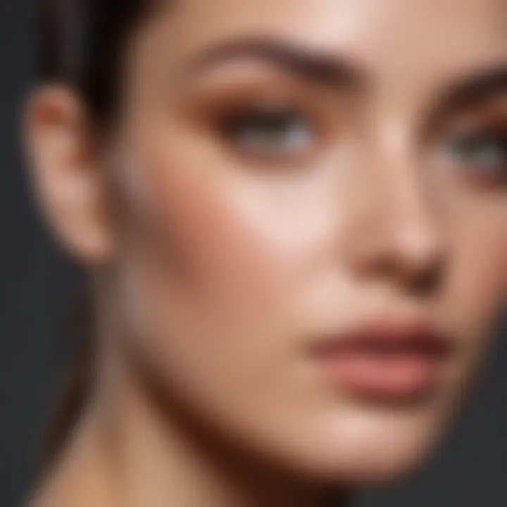 A flawless makeup look on a model with healthy, glowing skin.