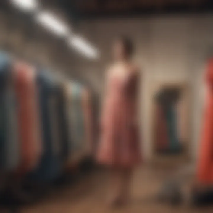 A curated wardrobe featuring various summer dresses