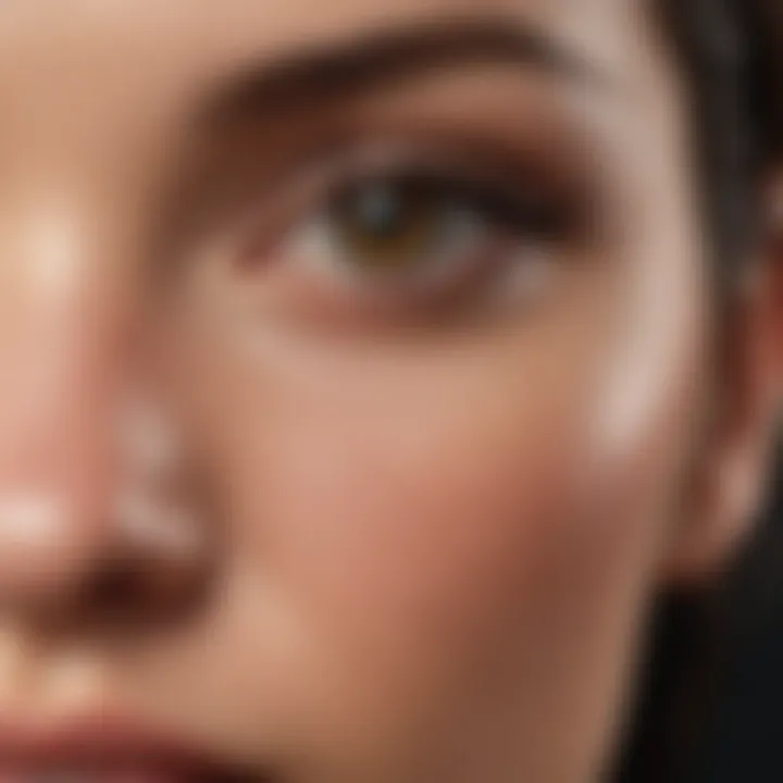 Close-up of a woman's under-eye area highlighting dark circles and skin texture