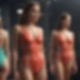 Showcasing fashionable swimsuits at a promotional event