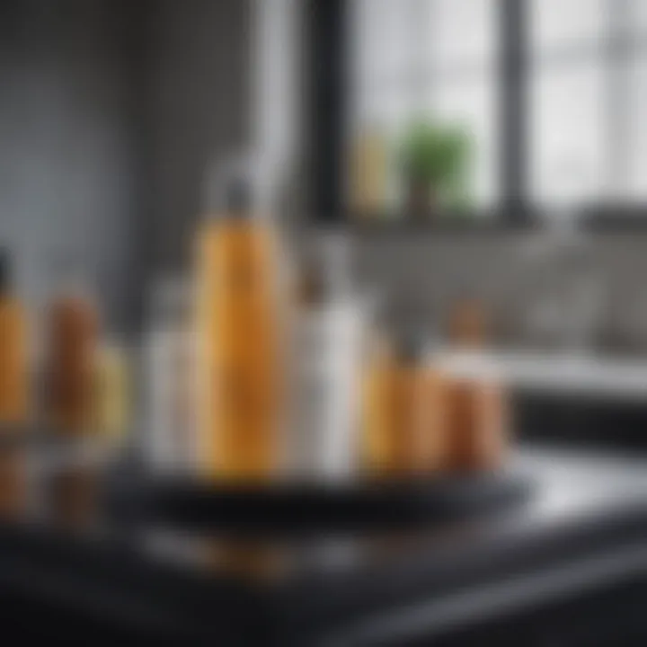 An array of innovative hair regrowth products displayed on a modern countertop.