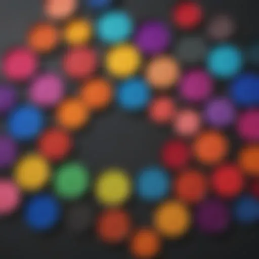 A palette of vibrant hair dye colors showcasing various shades.