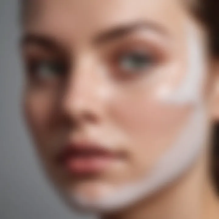 Close-up of a facial mask targeting blackheads