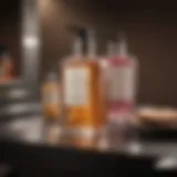 Luxurious hair care products on a vanity