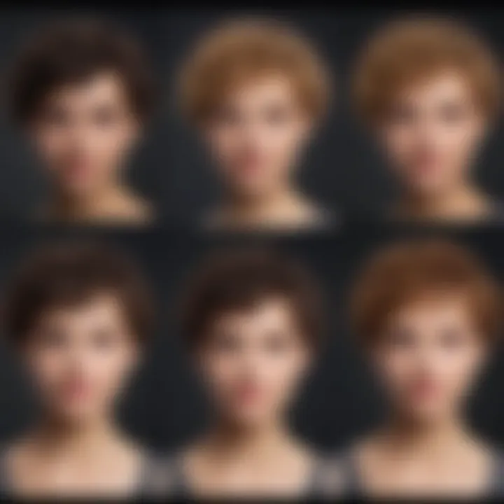 Different variations of pixie cuts for curly textures