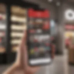 A smartphone displaying a shopping app interface with discounts