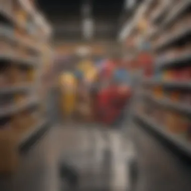 Shopping Cart with Products A close-up of a shopping cart filled with products