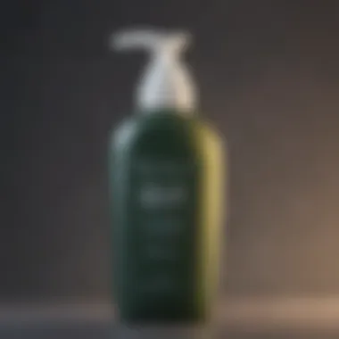 A bottle of scalp wash shampoo showcasing its texture