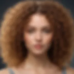 Close-up of frizzy curly hair with defined curls