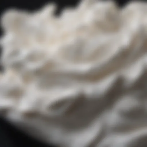 A close-up of a shaving cream texture showcasing its smoothness and richness