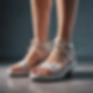 Close-up of breathable materials used in summer footwear