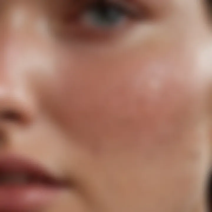 Close-up of skin texture demonstrating pores