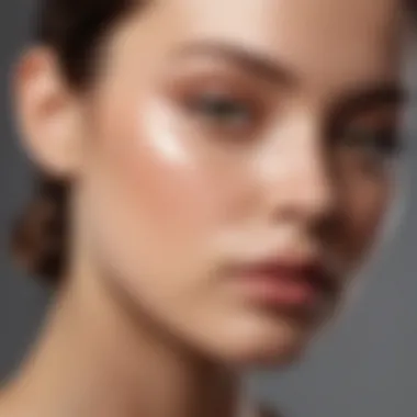 Model applying Stila Putty Highlighter on cheekbones