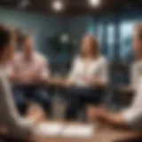 A strategic meeting between executives at Stitch Fix analyzing market trends.
