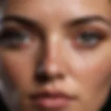 Close-up of dark patches on facial skin