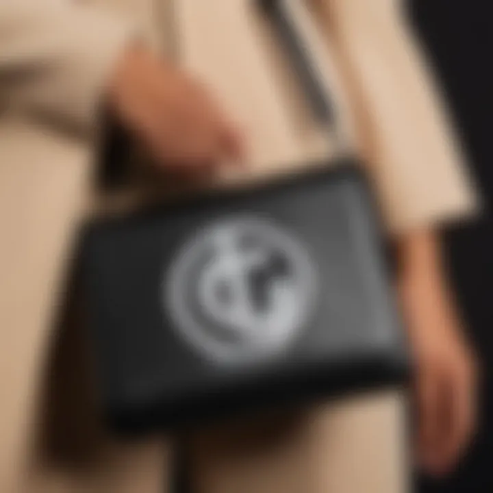 Close-up of Telfar branding on a purse