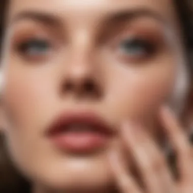 Close-up of a face moisturizer's creamy texture on a fingertip.