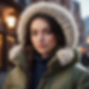 Fashionable layered winter outfit featuring puffer coat