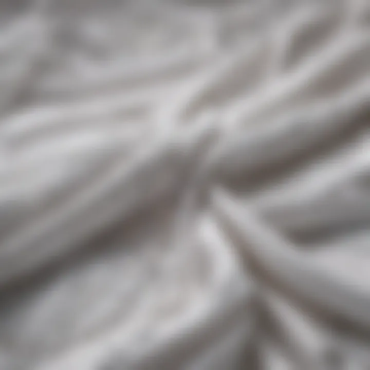 Close-up of luxurious fabric choices for cool white dresses