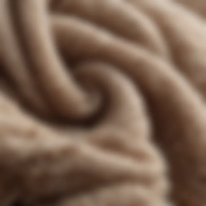 Close-up of soft cashmere fibers, highlighting texture