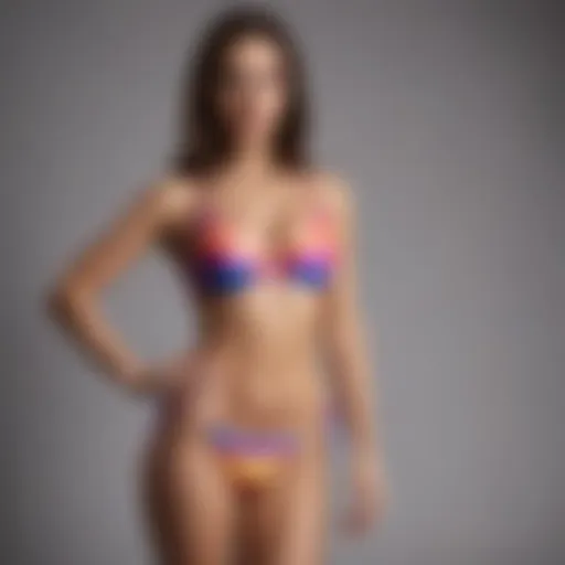 A display of various bikini styles arranged aesthetically.