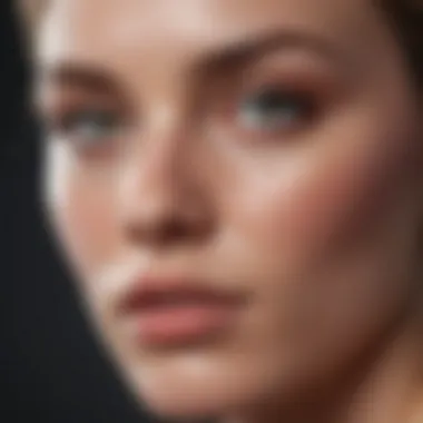 Close-up of a flawless, dewy complexion