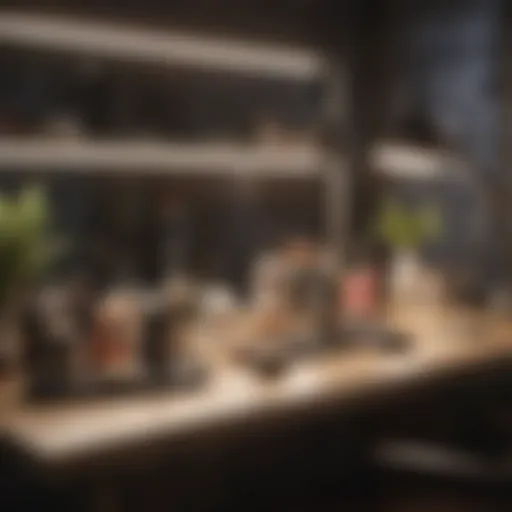 A serene makeup workspace featuring natural products