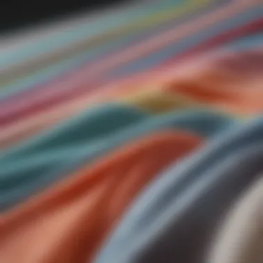 A close-up of breathable fabric swatches suitable for summer clothing