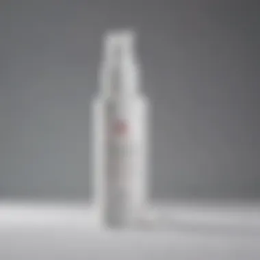 A close-up of a bottle of acne drying lotion showcasing its texture and consistency