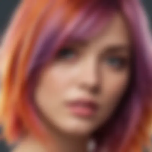 Colorful hair strands showcasing various shades