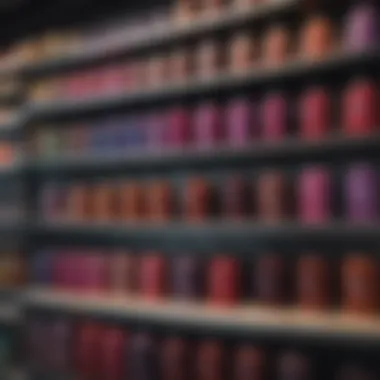 Variety of color shampoos for brunettes on display