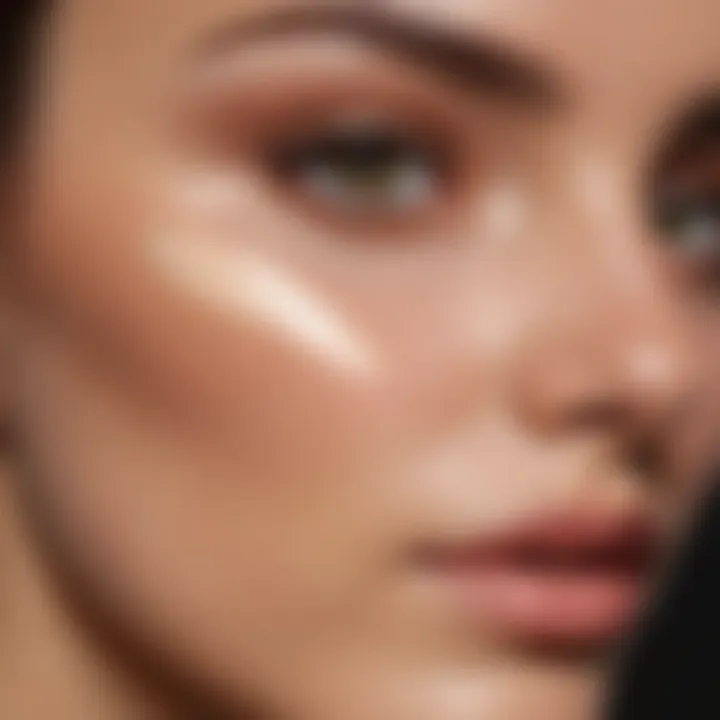 Close-up of concealer swatches on skin